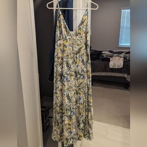 Abercrombie & Fitch Floral Maxi Dress - Yellow and Blue